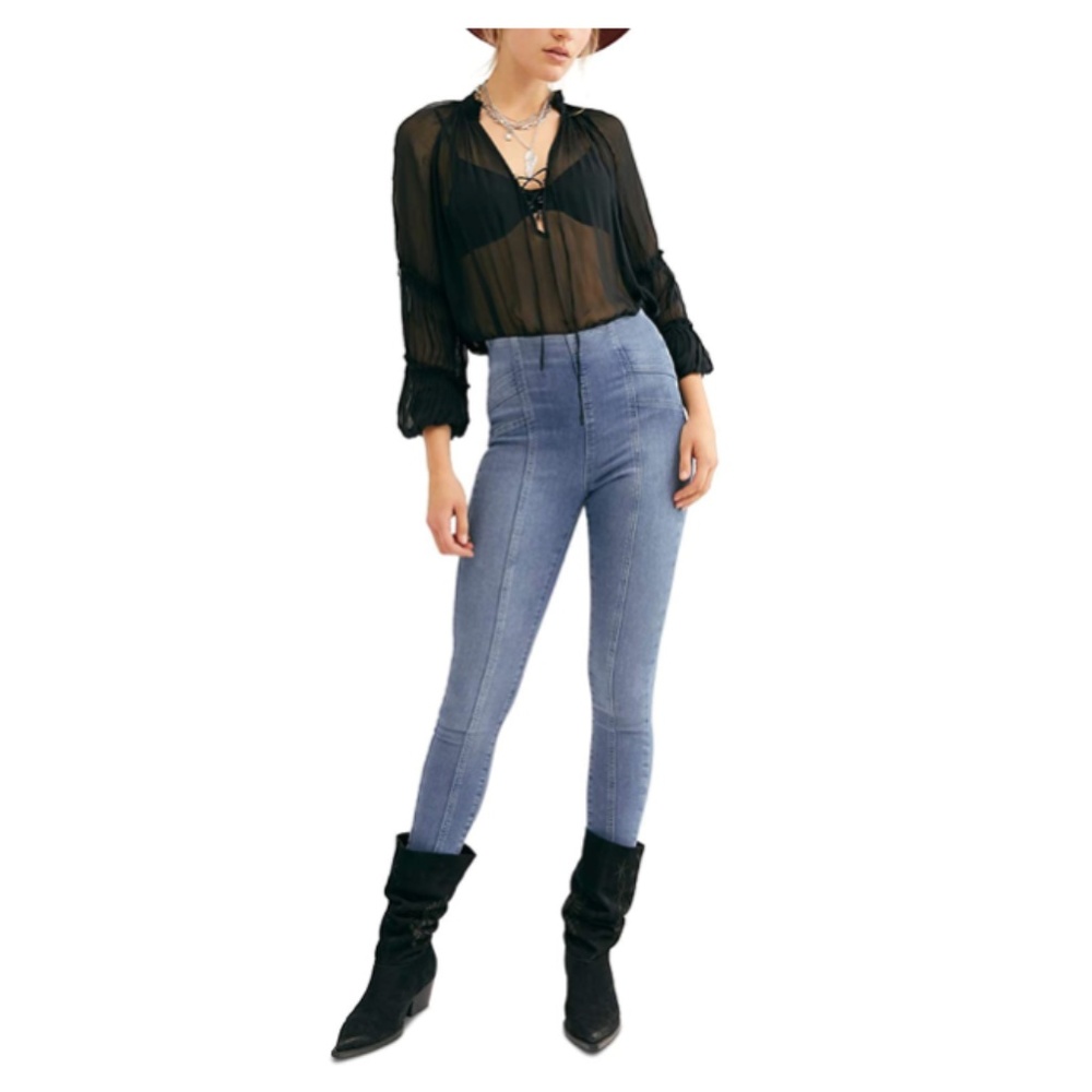 We The Free Blue Skinny Jeans